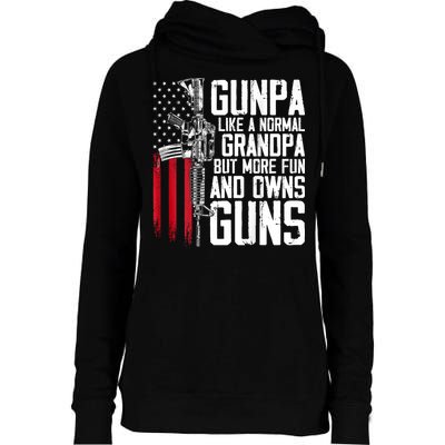 Gunpa Like A Normal Grandpa Fun And Owns Guns (On Back) Womens Funnel Neck Pullover Hood