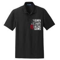 Gunpa Like A Normal Grandpa Fun And Owns Guns (On Back) Dry Zone Grid Polo