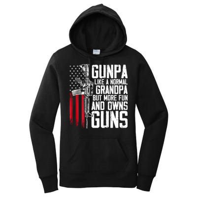 Gunpa Like A Normal Grandpa Fun And Owns Guns (On Back) Women's Pullover Hoodie
