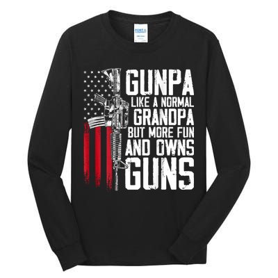 Gunpa Like A Normal Grandpa Fun And Owns Guns (On Back) Tall Long Sleeve T-Shirt