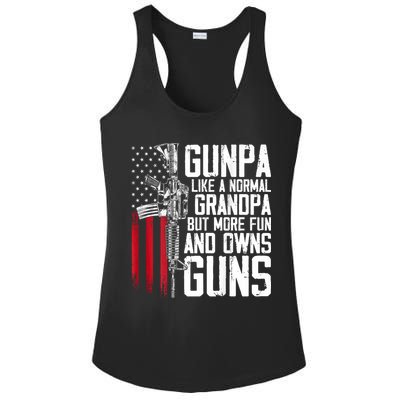 Gunpa Like A Normal Grandpa Fun And Owns Guns (On Back) Ladies PosiCharge Competitor Racerback Tank