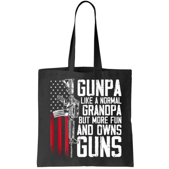 Gunpa Like A Normal Grandpa Fun And Owns Guns (On Back) Bag