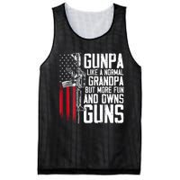 Gunpa Like A Normal Grandpa Fun And Owns Guns (On Back) Mesh Reversible Basketball Jersey Tank