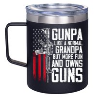 Gunpa Like A Normal Grandpa Fun And Owns Guns (On Back) 12oz Stainless Steel Coffee Mug