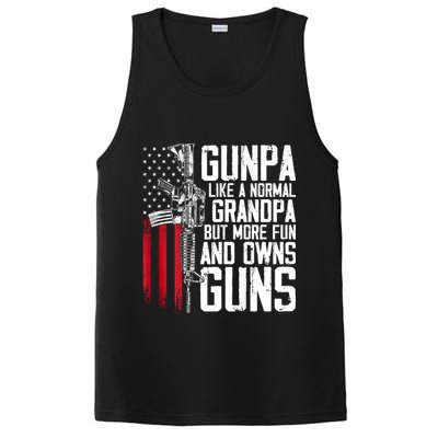 Gunpa Like A Normal Grandpa Fun And Owns Guns (On Back) PosiCharge Competitor Tank