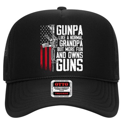 Gunpa Like A Normal Grandpa Fun And Owns Guns (On Back) Trucker Hat
