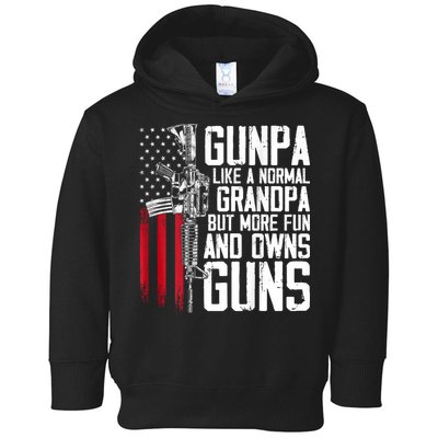 Gunpa Like A Normal Grandpa Fun And Owns Guns (On Back) Toddler Hoodie