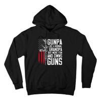 Gunpa Like A Normal Grandpa Fun And Owns Guns (On Back) Tall Hoodie