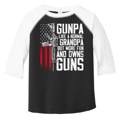 Gunpa Like A Normal Grandpa Fun And Owns Guns (On Back) Toddler Fine Jersey T-Shirt
