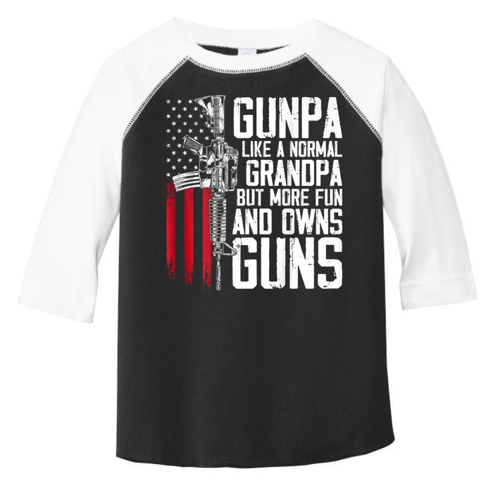 Gunpa Like A Normal Grandpa Fun And Owns Guns (On Back) Toddler Fine Jersey T-Shirt