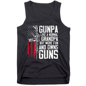 Gunpa Like A Normal Grandpa Fun And Owns Guns (On Back) Tank Top