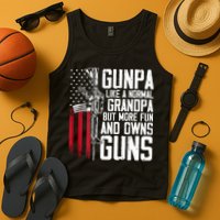 Gunpa Like A Normal Grandpa Fun And Owns Guns (On Back) Tank Top