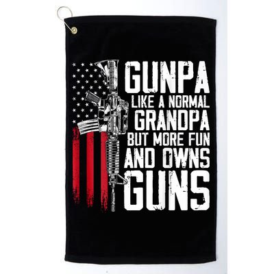 Gunpa Like A Normal Grandpa Fun And Owns Guns (On Back) Golf Towel