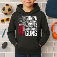 Gunpa Like A Normal Grandpa Fun And Owns Guns (On Back) Kids Hoodie