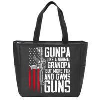 Gunpa Like A Normal Grandpa Fun And Owns Guns (On Back) Zip Tote Bag
