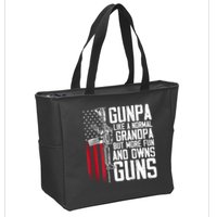 Gunpa Like A Normal Grandpa Fun And Owns Guns (On Back) Zip Tote Bag