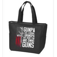Gunpa Like A Normal Grandpa Fun And Owns Guns (On Back) Zip Tote Bag