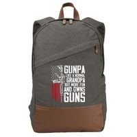 Gunpa Like A Normal Grandpa Fun And Owns Guns (On Back) Cotton Canvas Backpack