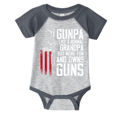 Gunpa Like A Normal Grandpa Fun And Owns Guns (On Back) Infant Baby Jersey Bodysuit