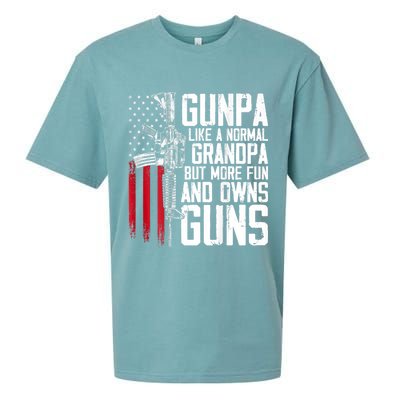 Gunpa Like A Normal Grandpa Fun And Owns Guns (On Back) Sueded Cloud Jersey T-Shirt