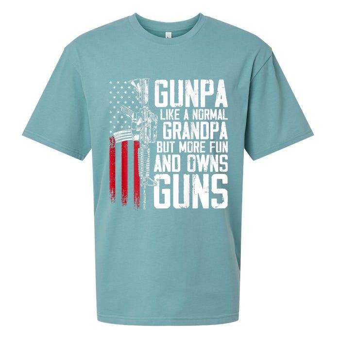 Gunpa Like A Normal Grandpa Fun And Owns Guns (On Back) Sueded Cloud Jersey T-Shirt
