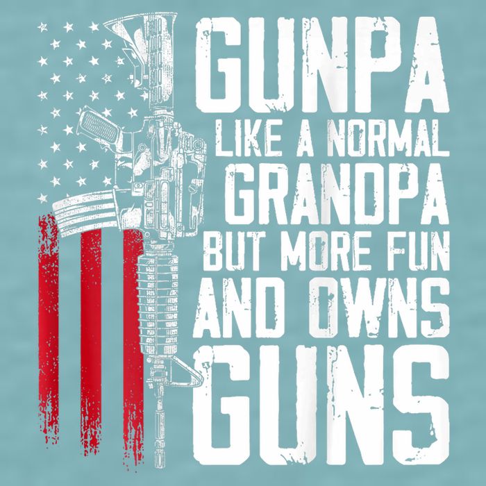 Gunpa Like A Normal Grandpa Fun And Owns Guns (On Back) Sueded Cloud Jersey T-Shirt