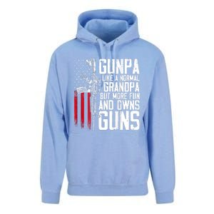 Gunpa Like A Normal Grandpa Fun And Owns Guns (On Back) Unisex Surf Hoodie