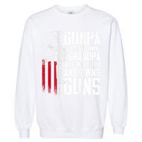 Gunpa Like A Normal Grandpa Fun And Owns Guns (On Back) Garment-Dyed Sweatshirt