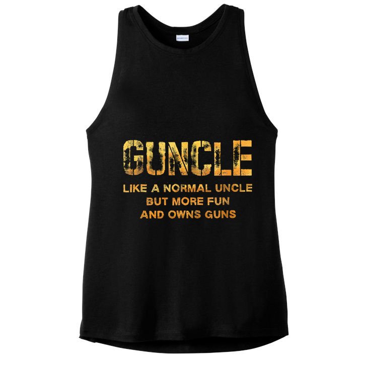 Guncle Like A Normal Uncle Comical Gun Loving Uncle Gift Ladies PosiCharge Tri-Blend Wicking Tank