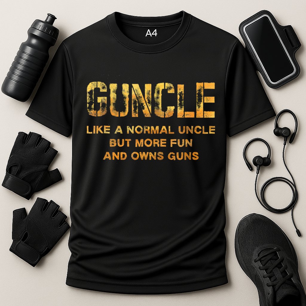 Guncle Like A Normal Uncle Comical Gun Loving Uncle Gift Performance Shirt