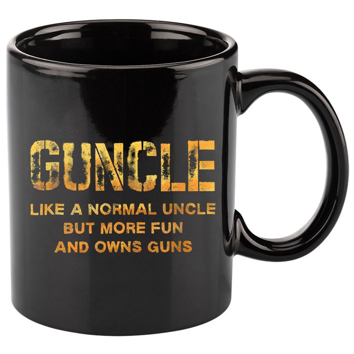 Guncle Like A Normal Uncle Comical Gun Loving Uncle Gift 11oz C Handle Ceramic Mug