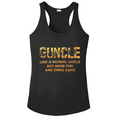 Guncle Like A Normal Uncle Comical Gun Loving Uncle Gift Ladies PosiCharge Competitor Racerback Tank