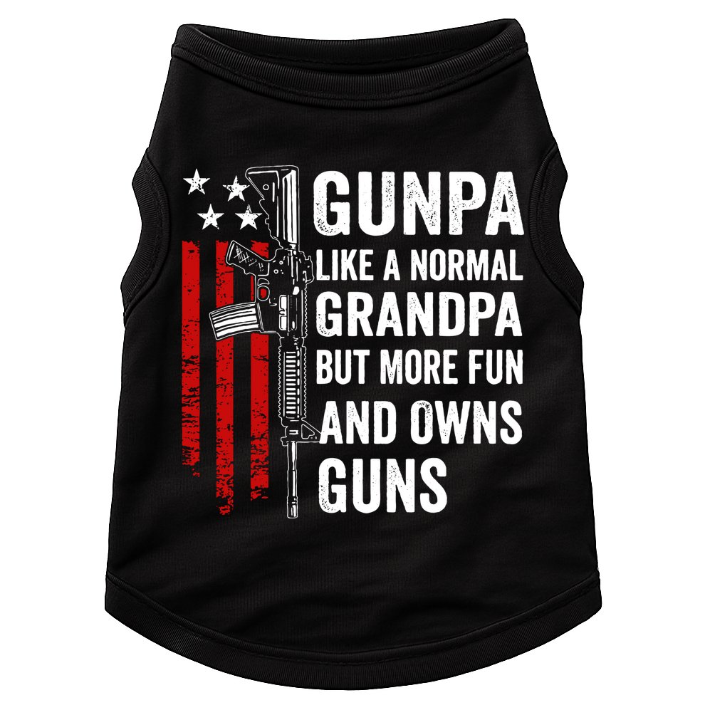 Gunpa Like A Normal Grandpa More Fun And Owns Guns Vintage Doggie Tank