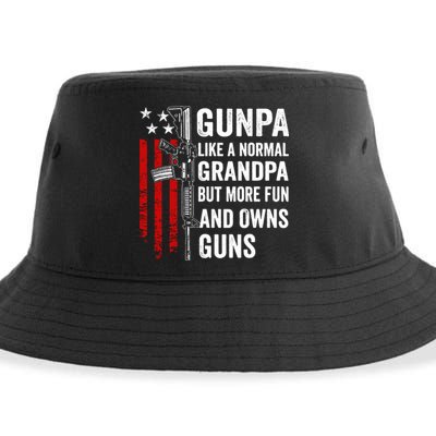 Gunpa Like A Normal Grandpa More Fun And Owns Guns Vintage Sustainable Bucket Hat