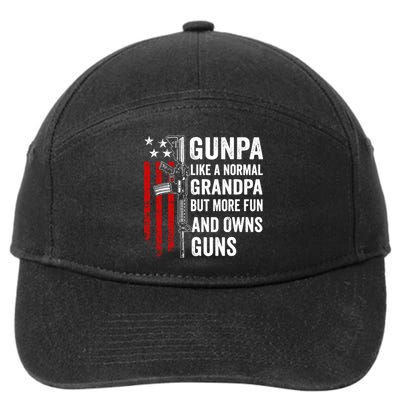 Gunpa Like A Normal Grandpa More Fun And Owns Guns Vintage 7-Panel Snapback Hat