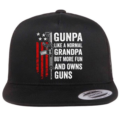 Gunpa Like A Normal Grandpa More Fun And Owns Guns Vintage Flatbill Hat