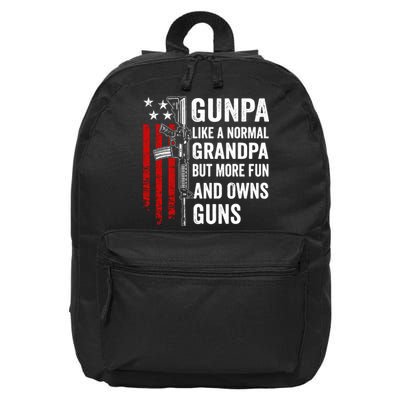 Gunpa Like A Normal Grandpa More Fun And Owns Guns Vintage 16 in Basic Backpack