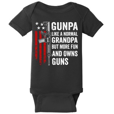 Gunpa Like A Normal Grandpa More Fun And Owns Guns Vintage Baby Bodysuit