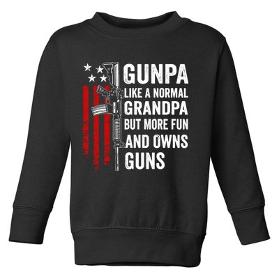Gunpa Like A Normal Grandpa More Fun And Owns Guns Vintage Toddler Sweatshirt