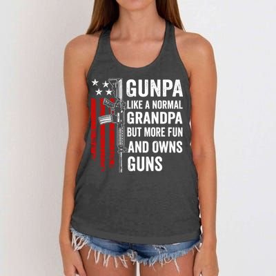 Gunpa Like A Normal Grandpa More Fun And Owns Guns Vintage Women's Knotted Racerback Tank