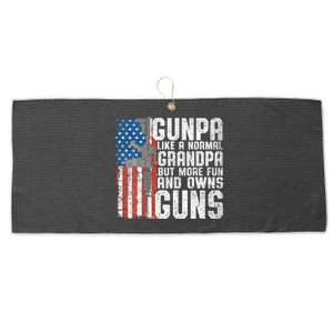 Gunpa Like A Normal Grandpa Fun And Owns Guns Large Microfiber Waffle Golf Towel