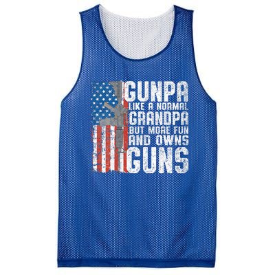 Gunpa Like A Normal Grandpa Fun And Owns Guns Mesh Reversible Basketball Jersey Tank