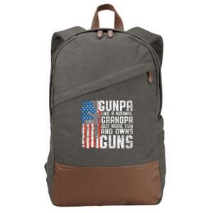 Gunpa Like A Normal Grandpa Fun And Owns Guns Cotton Canvas Backpack