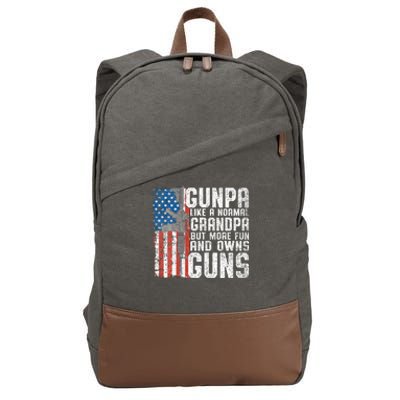 Gunpa Like A Normal Grandpa Fun And Owns Guns Cotton Canvas Backpack