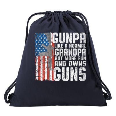 Gunpa Like A Normal Grandpa Fun And Owns Guns Drawstring Bag