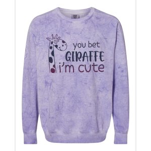 Giraffe Lover And Cool You Bet Giraffe IM Cute Colorblast Crewneck Sweatshirt