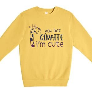 Giraffe Lover And Cool You Bet Giraffe IM Cute Premium Crewneck Sweatshirt