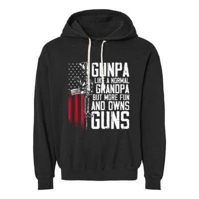 Gunpa Like A Normal Grandpa Fun And Owns Guns Garment-Dyed Fleece Hoodie