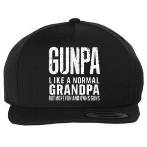 Gunpa Like A Normal Grandpa But More Fun And Owns Guns Funny Wool Snapback Cap