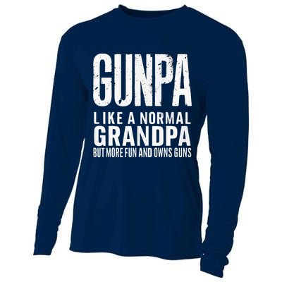 Gunpa Like A Normal Grandpa But More Fun And Owns Guns Funny Cooling Performance Long Sleeve Crew